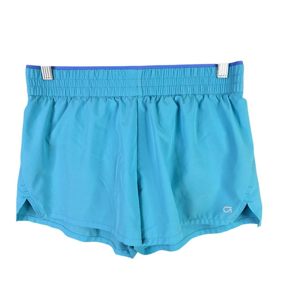 Womens Gap Fit Blue Athletic Running Shorts Lined 3" Inseam Elastic Waist Size S